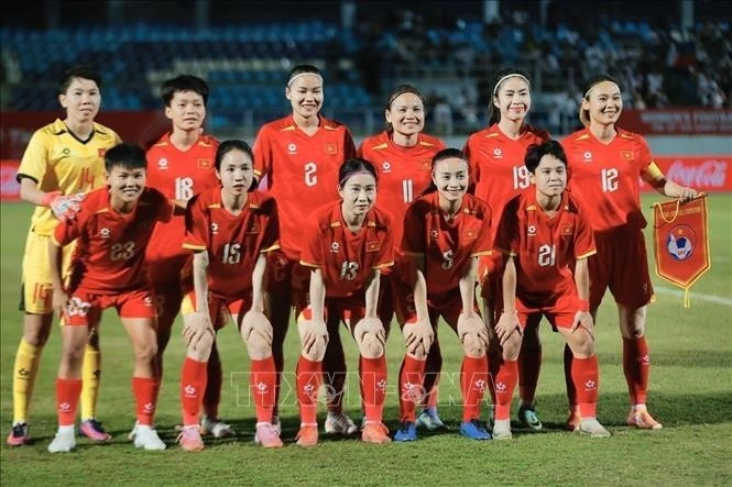 Đội hình xuất phát của đội tuyển nữ Việt Nam.