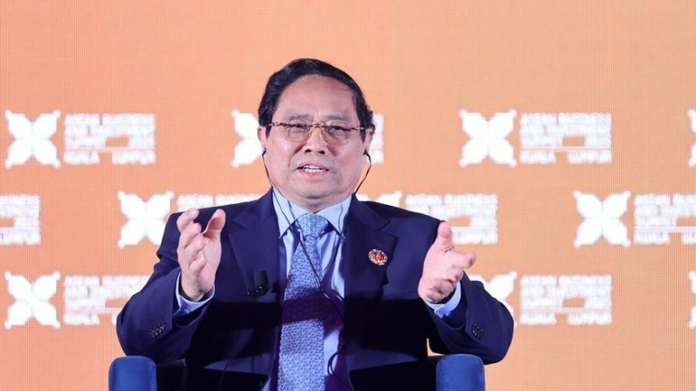 Thủ tướng Phạm Minh Chính trình bày về những ưu tiên kinh tế chủ chốt của Việt Nam trong tương lai tại Phiên đối thoại cấp cao.