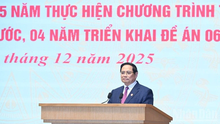 Thủ tướng Phạm Minh Chính phát biểu ý kiến tại Hội nghị.