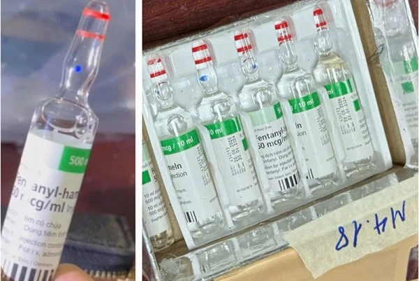 Cục CSĐT tội phạm về ma túy thu giữ các lọ ma túy “cực độc” fentanyl tại nhà đối tượng Nguyễn Văn Tuấn.