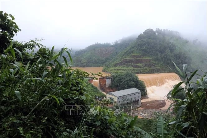 Vị trí đập thủy điện Bắc Khê 1, xã Tân Tiến, tỉnh Lạng Sơn bị vỡ.