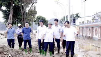 Đồng chí Bí thư Tỉnh ủy khảo sát phương án khắc phục thiên tai, ngập úng tại các phường: Nam Cường, Yên Bái, Văn Phú và xã Trấn Yên