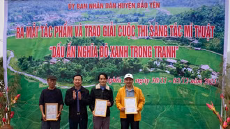 60 tác phẩm tham dự cuộc thi mỹ thuật “Dấu ấn Nghĩa Đô xanh trong tranh”