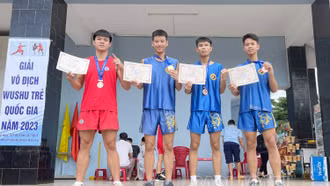 Các võ sĩ Wushu Lào Cai tham dự giải trẻ quốc gia