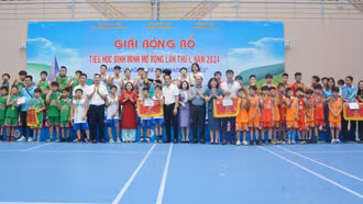 Câu lạc bộ bóng rổ Trường Tiểu học Lê Văn Tám giành chức Vô địch Giải Bóng rổ Tiểu học Bình Minh mở rộng lần thứ I