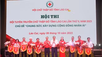 Đội thi huyện Văn Bàn giành giải Nhất Hội thi “Đội tuyên truyền chữ thập đỏ” lần thứ 2 năm 2023