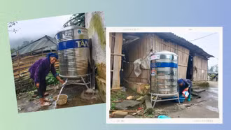Hỗ trợ bồn chứa nước cho đồng bào vùng cao Bát Xát