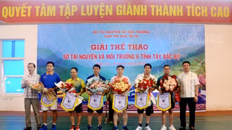 Hơn 150 vận động viên tham dự Giải thể thao ngành tài nguyên và môi trường 6 tỉnh Tây Bắc