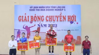 Công ty Cổ phần cấp nước tỉnh Lào Cai vô địch Giải bóng chuyền hơi Khối Doanh nghiệp 1 năm 2023